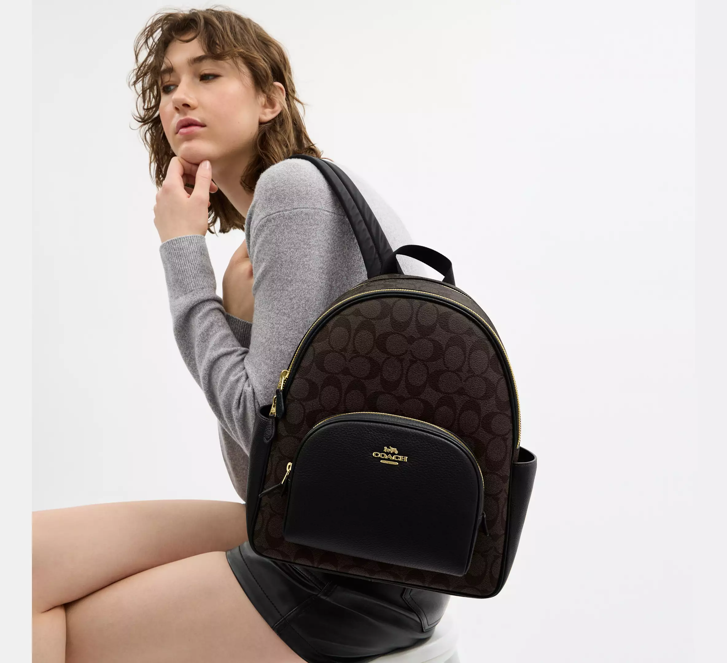 Coach Court Backpack In Signature Canvas - Image 2