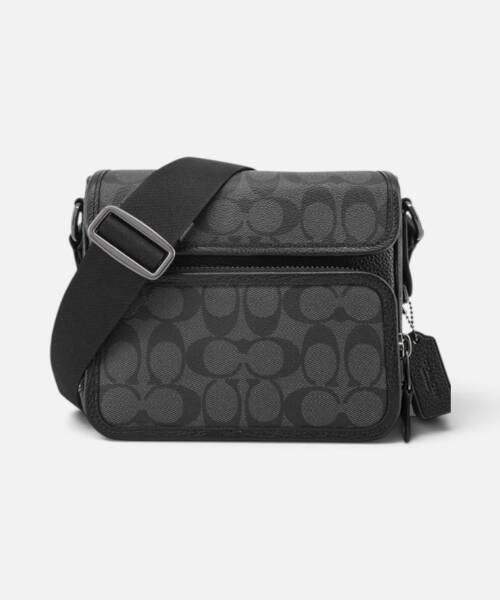 Coach Mens Sullivan Flap Crossbody In Signature Canvas