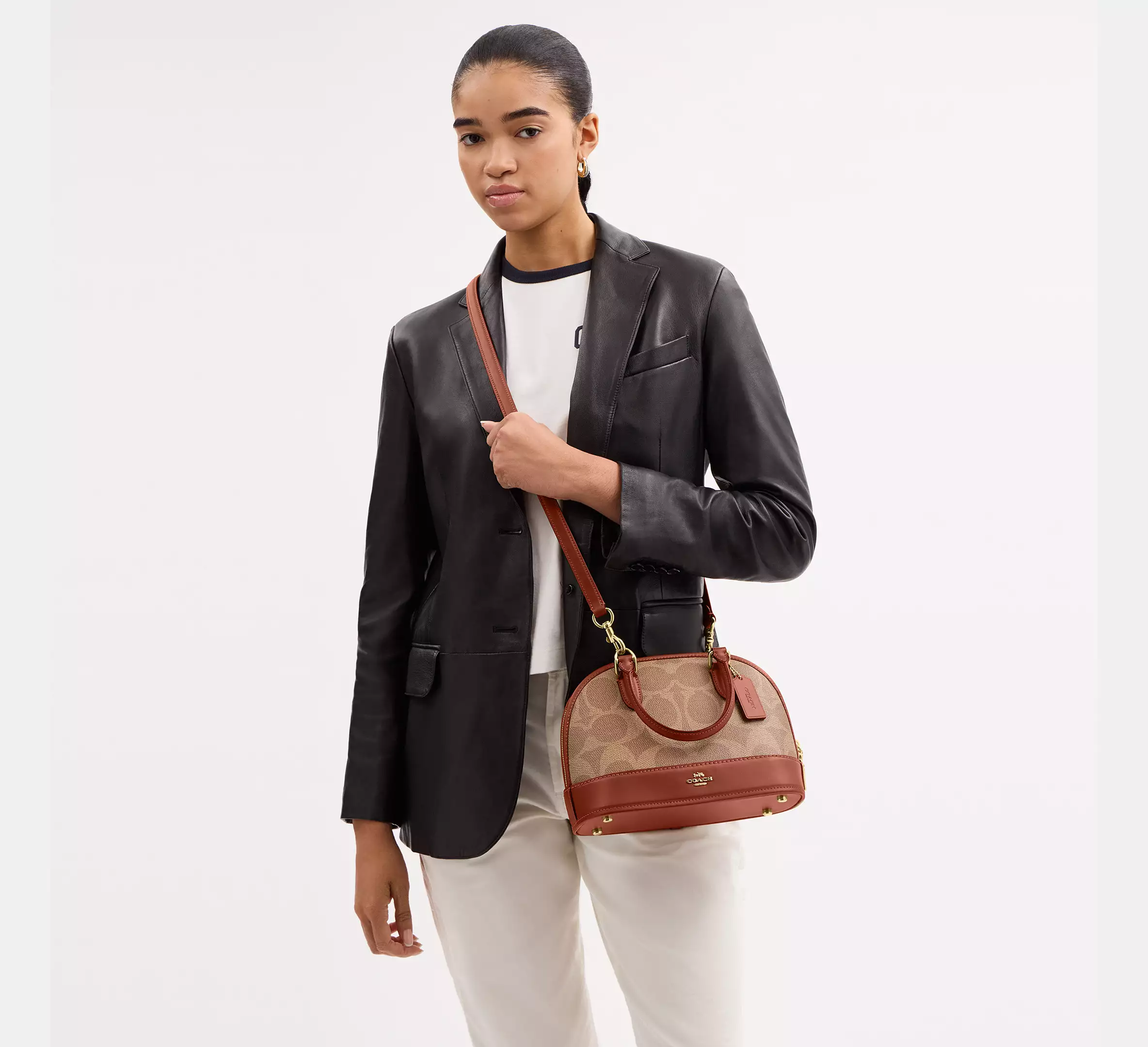 Coach Sabrina Satchel Bag In Signature Canvas - Image 2