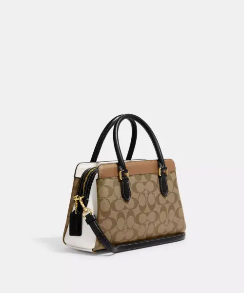 Coach Mini Sac Cabas Darcie En Toile Signature Colorblock