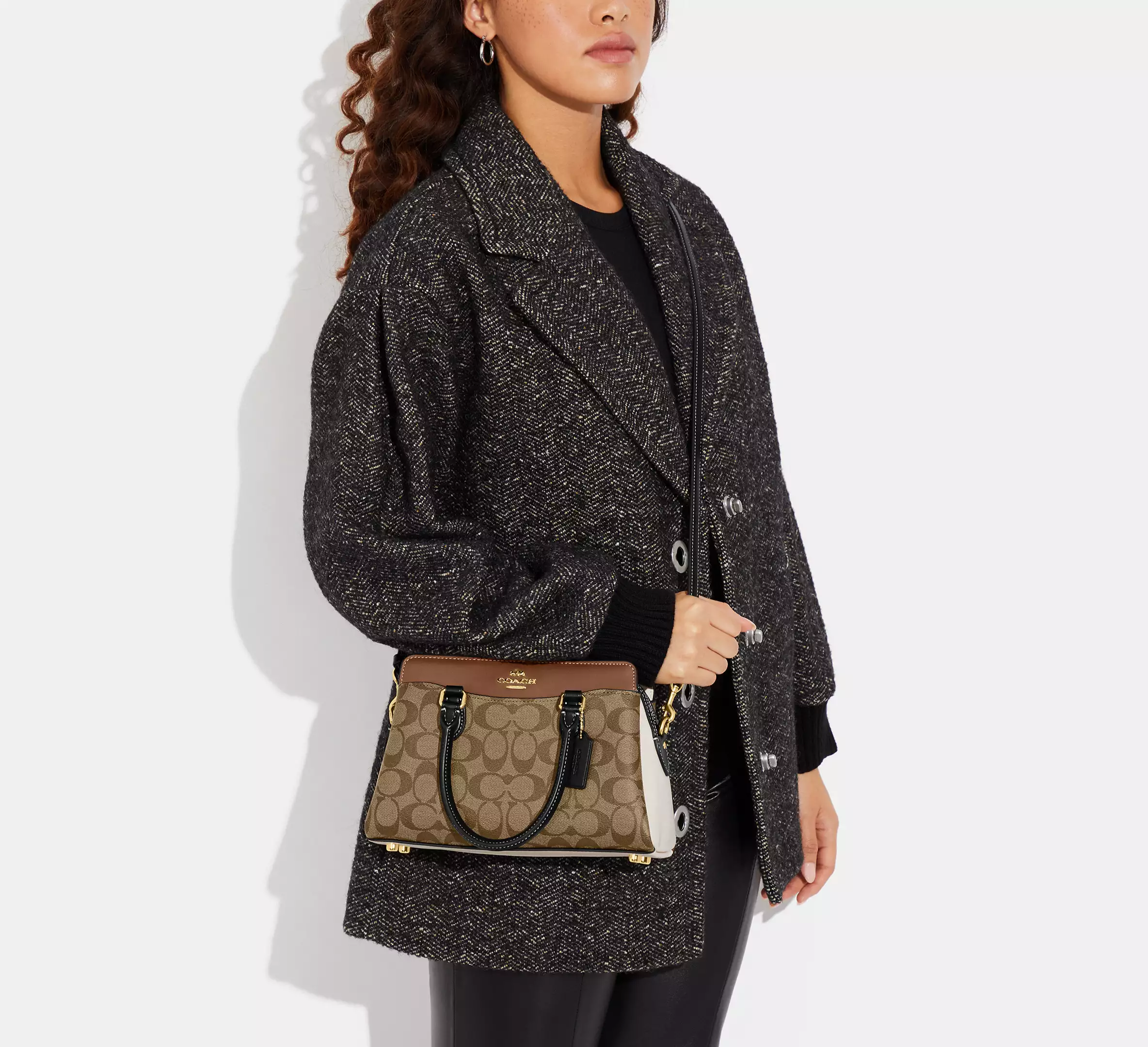 Coach Mini Sac Cabas Darcie En Toile Signature Colorblock - Image 3