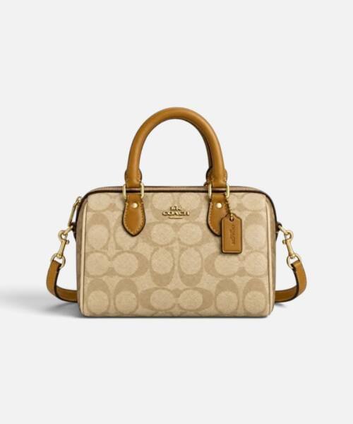 Coach Mini Rowan In Blocked Signature Canvas